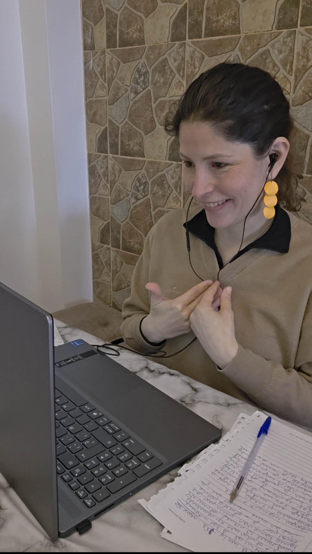 Mariana Gómez en una sesión virtual